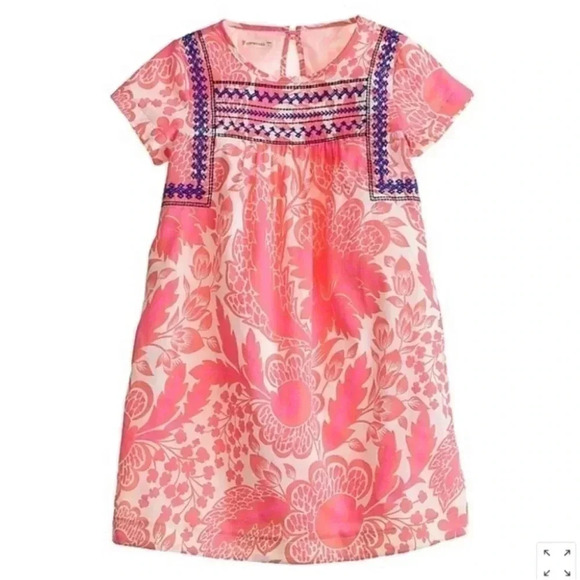 J. Crew Crewcuts Floral Embroidered Boho A-Line Cotton Dress - Picture 1 of 8